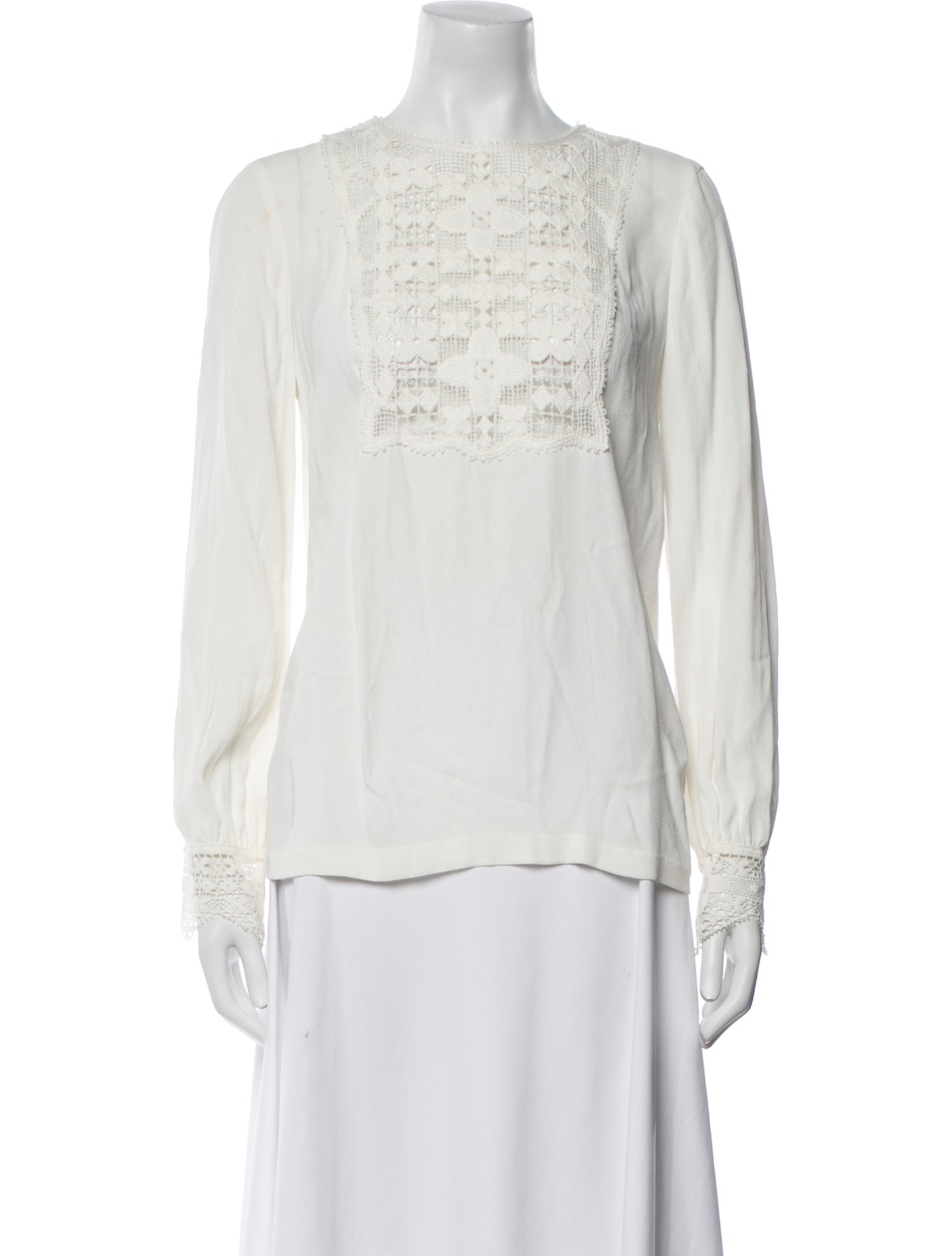 Sandro Crew Neck Long Sleeve Blouse