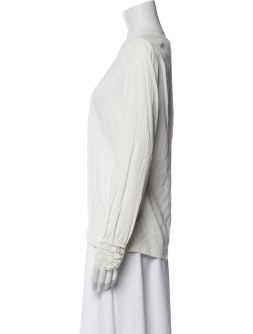 Sandro Crew Neck Long Sleeve Blouse