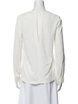 Sandro Crew Neck Long Sleeve Blouse