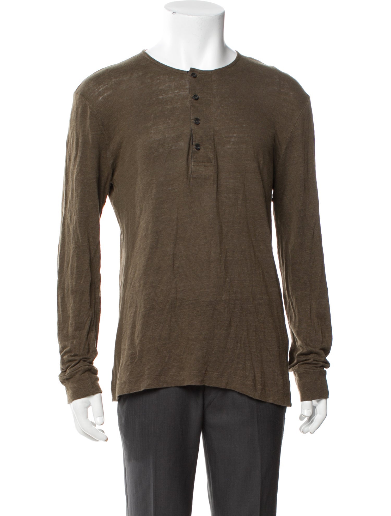 Sandro Linen Crew Neck Henley