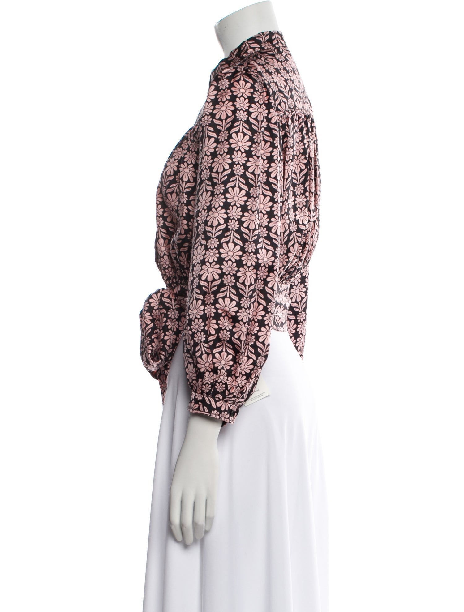 Sandro Silk Floral Print Crop Top