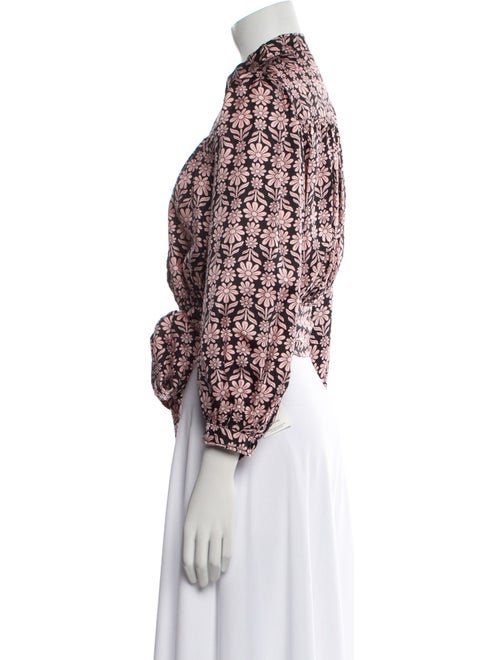 Sandro Silk Floral Print Crop Top