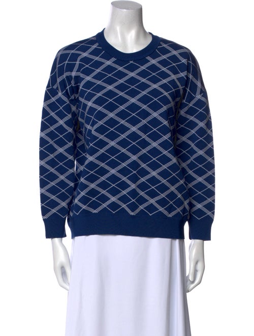 Sandro Plaid Print Crew Neck Sweatshirt