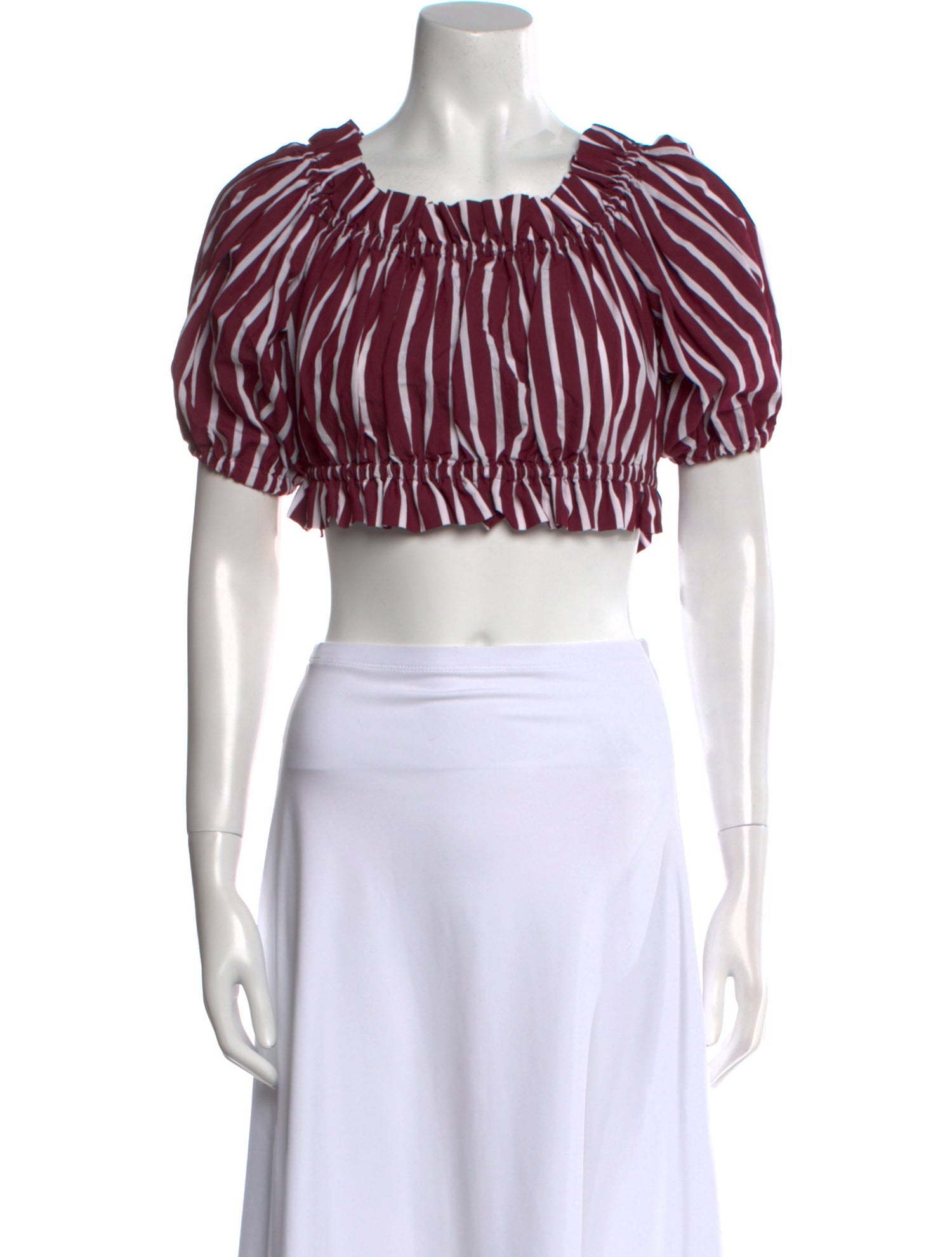 Sandro Striped Scoop Neck Crop Top