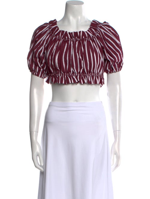Sandro Striped Scoop Neck Crop Top