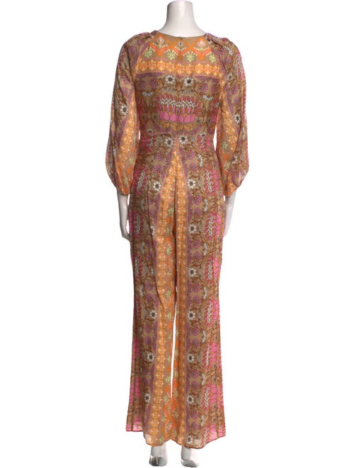 Sandro Printed V-Neck Jumpsuit