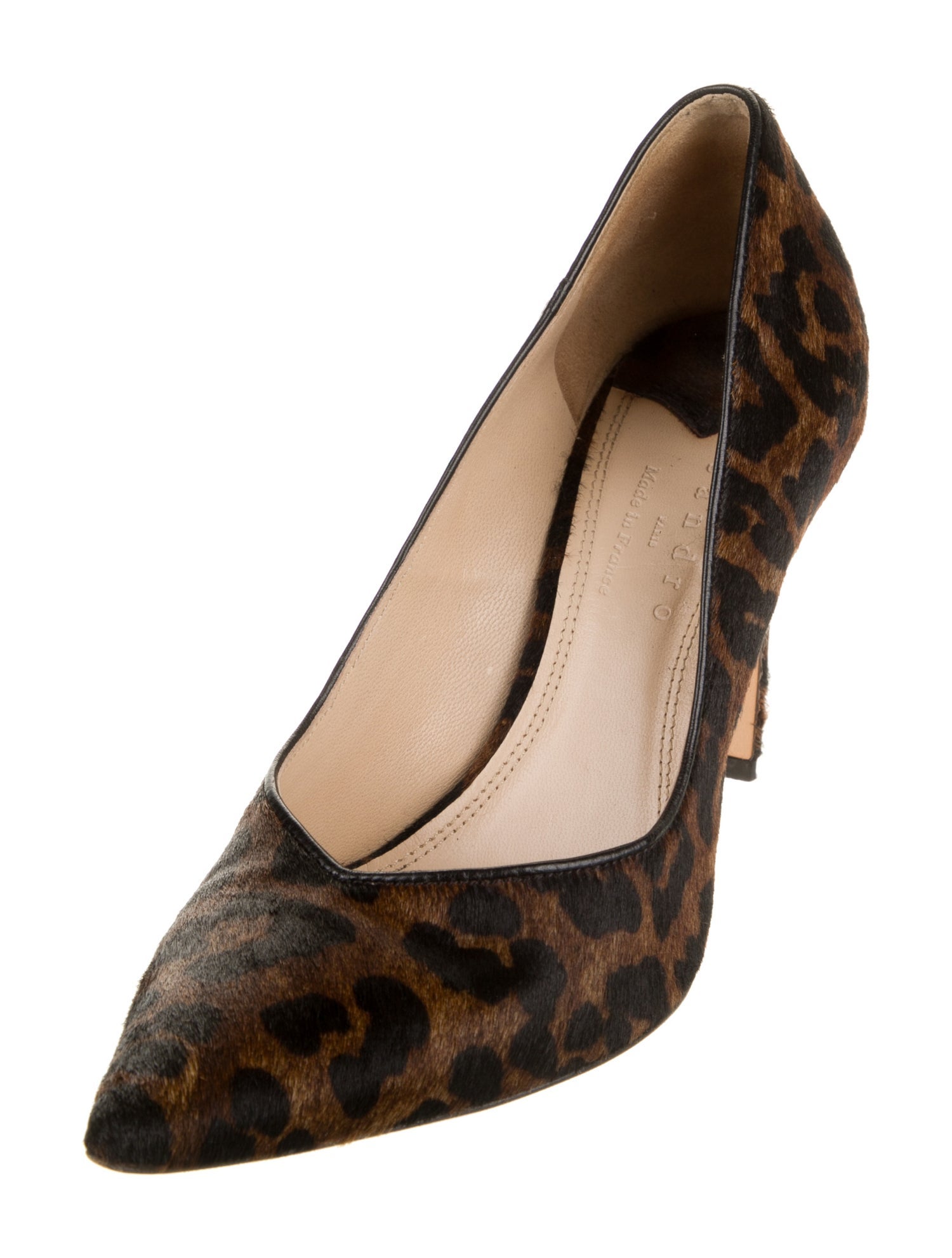 Sandro Ponyhair Animal Print Pumps