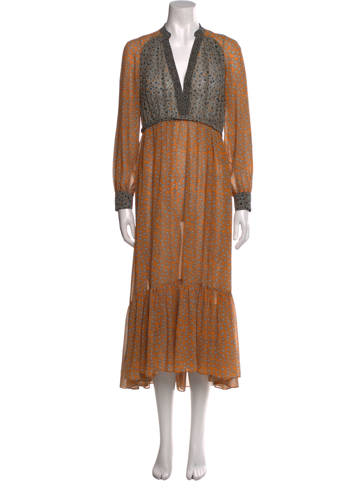 Sandro Printed Long Dress