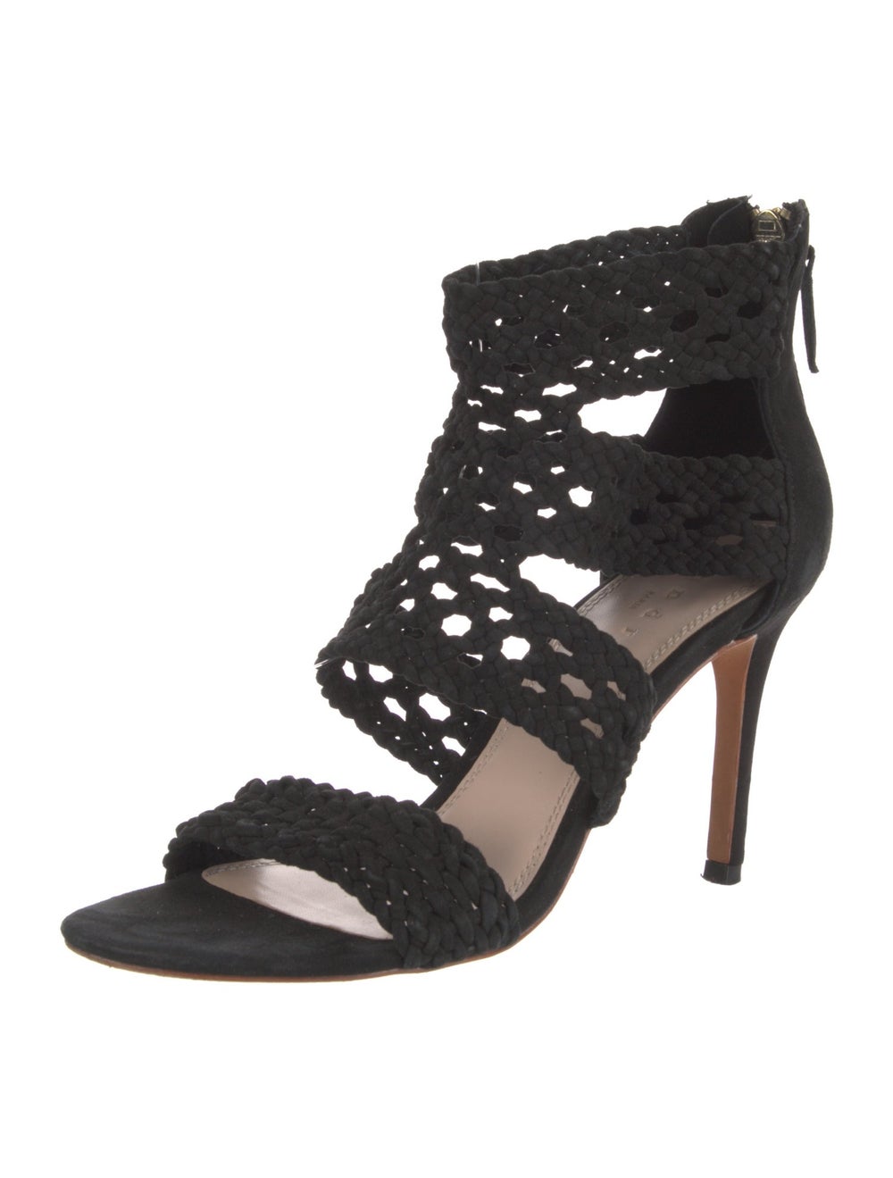 Sandro Suede Sandals Black Platform Multistrap & - image 2