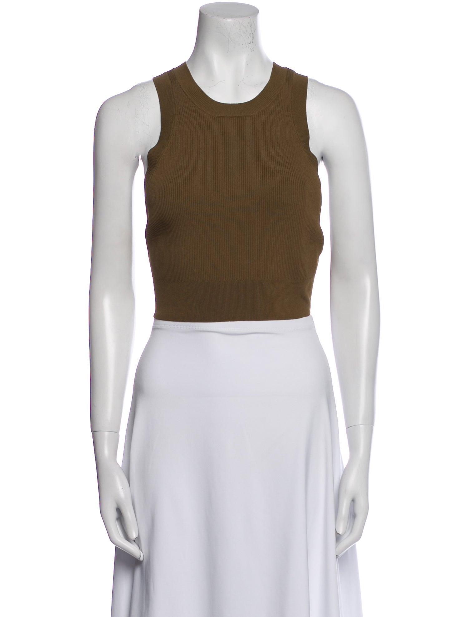 Sandro Scoop Neck Sleeveless Crop Top