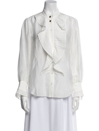 Sandro Long Sleeve Button-Up Top