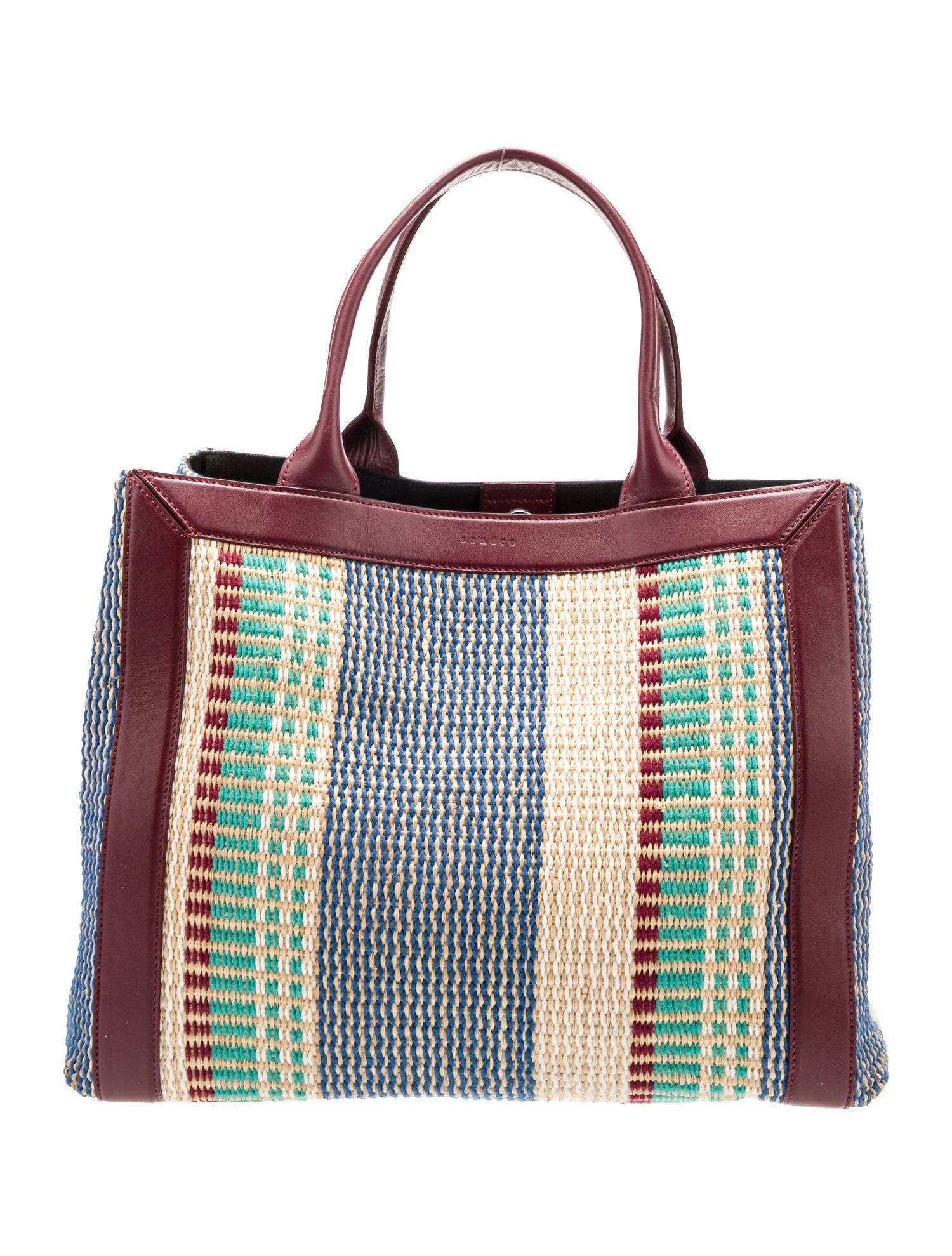 Sandro Straw Top Handle Bag