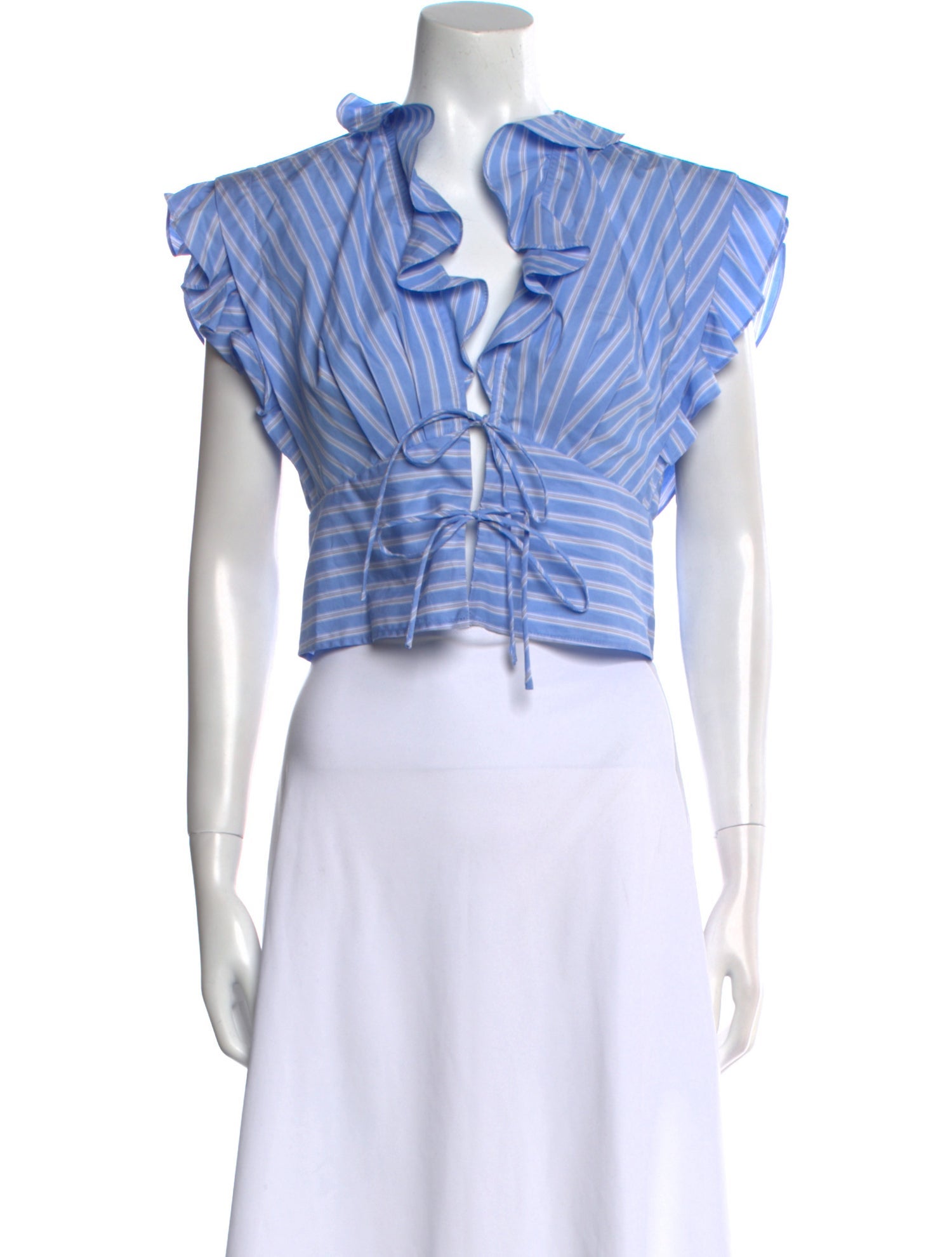 Sandro Striped V-Neck Crop Top w/ Tags