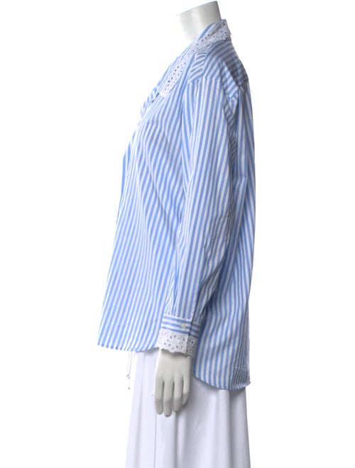 Sandro Striped Long Sleeve Button-Up Top