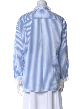 Sandro Striped Long Sleeve Button-Up Top