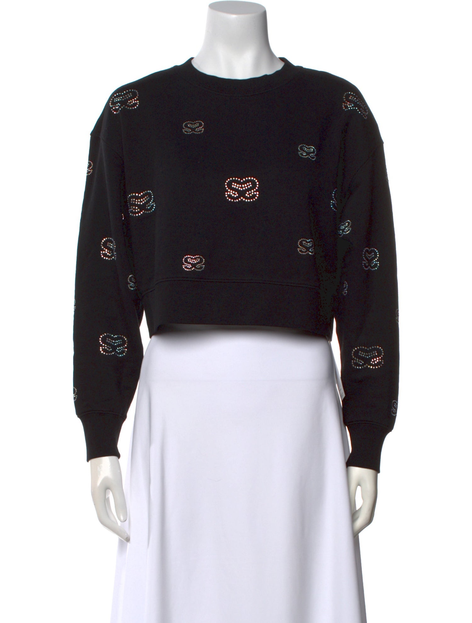 Sandro Graphic Print Crew Neck Crop Top w/ Tags