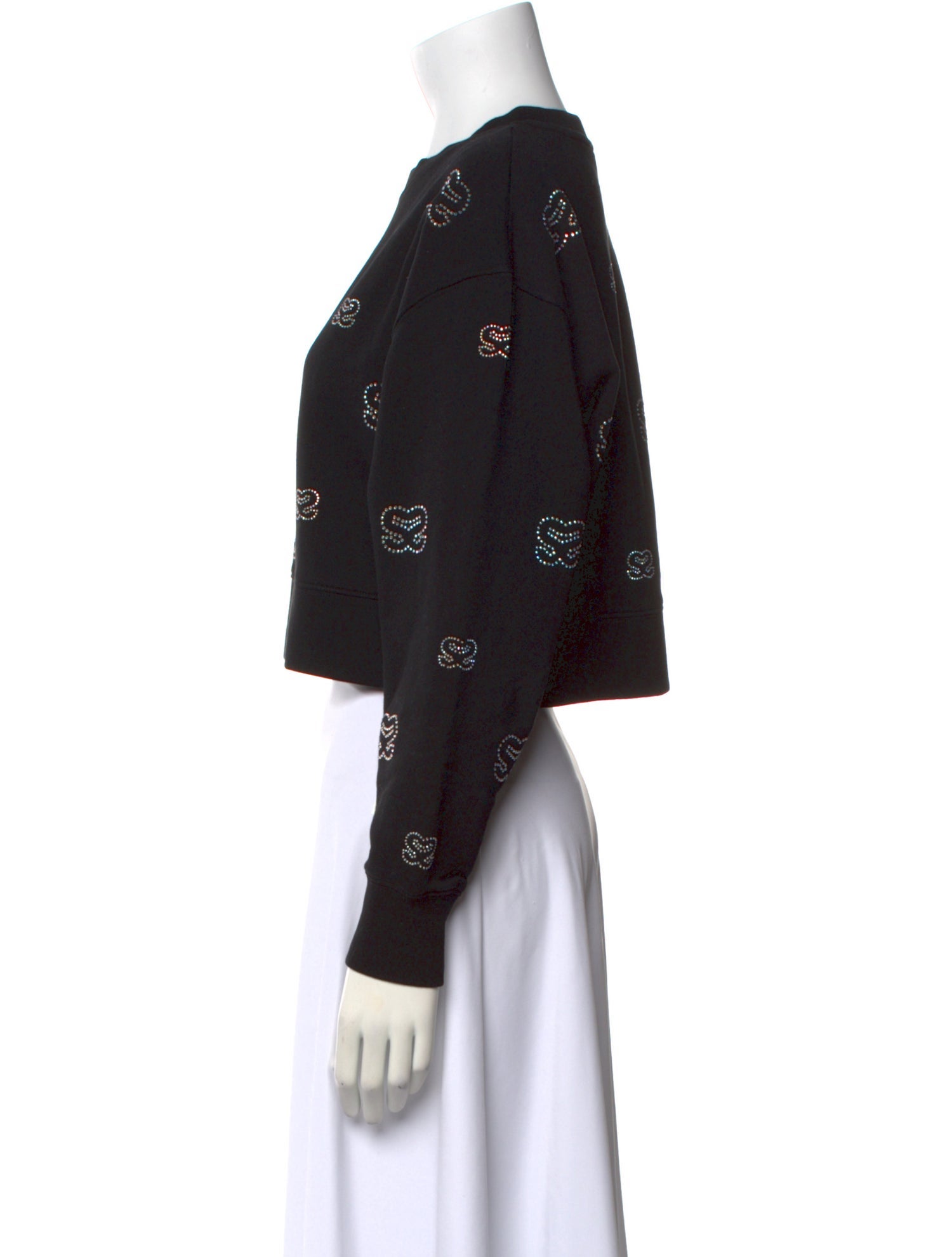 Sandro Graphic Print Crew Neck Crop Top w/ Tags