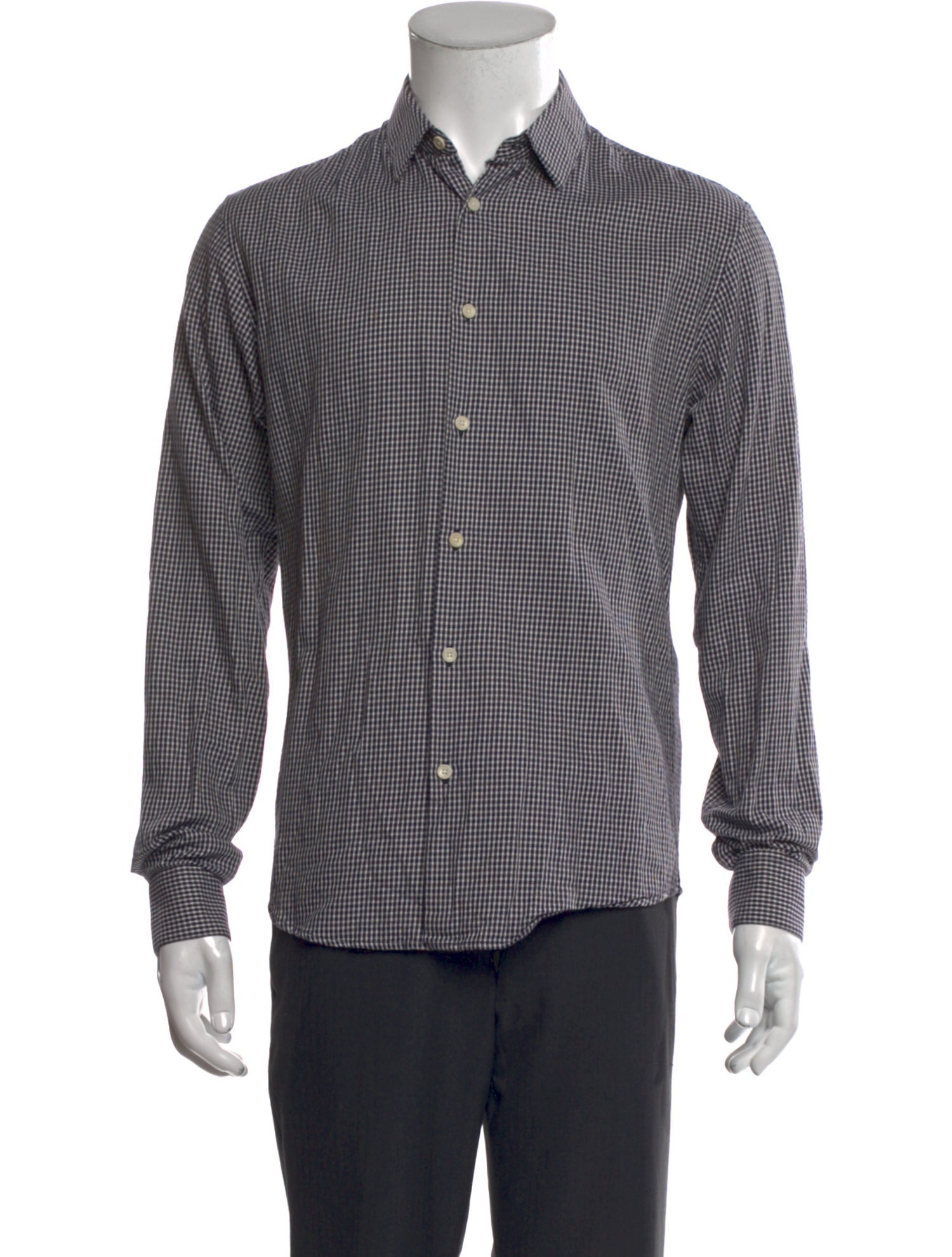 Sandro Plaid Print Long Sleeve Dress Shirt