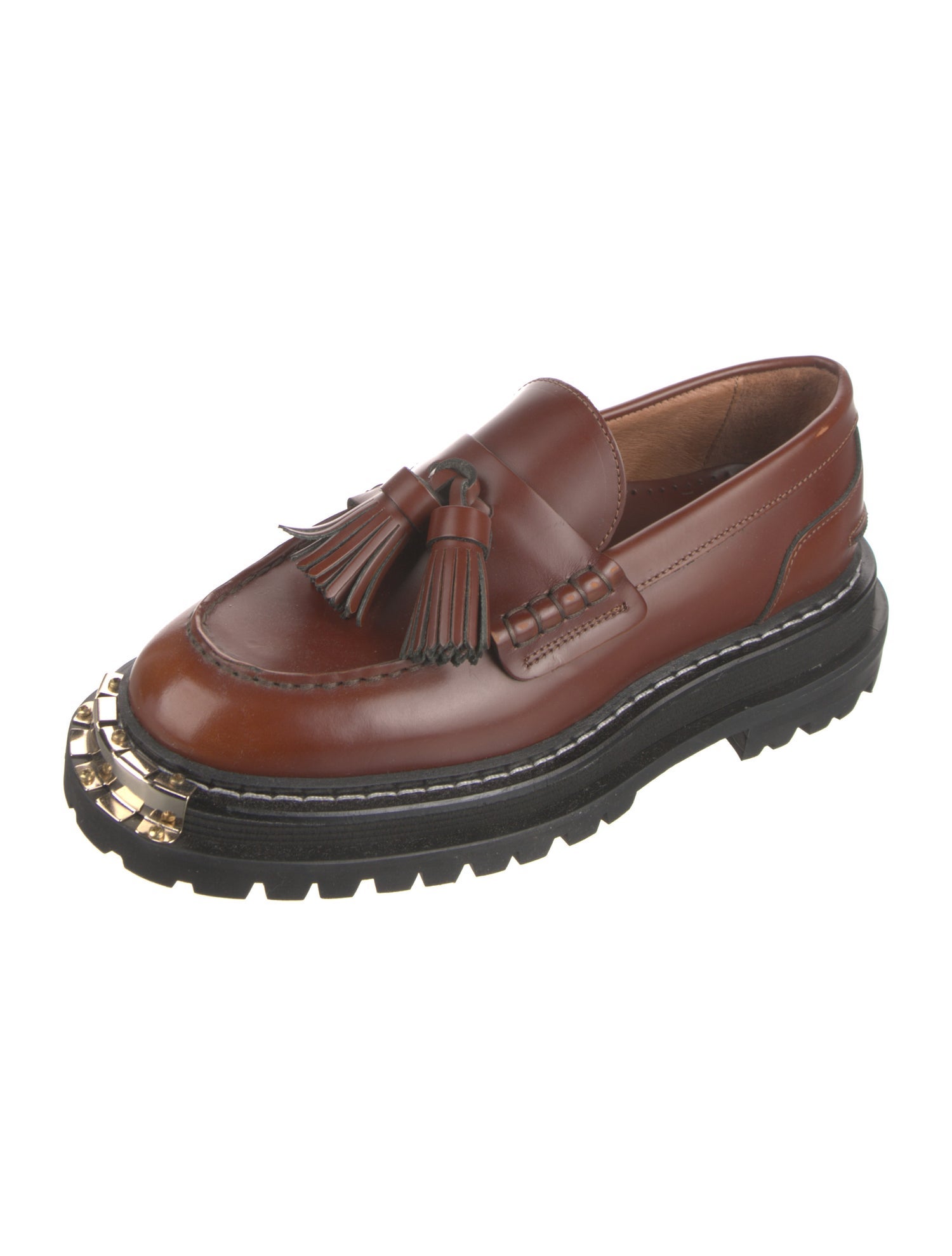 Sandro Leather Tassel Accents Loafers