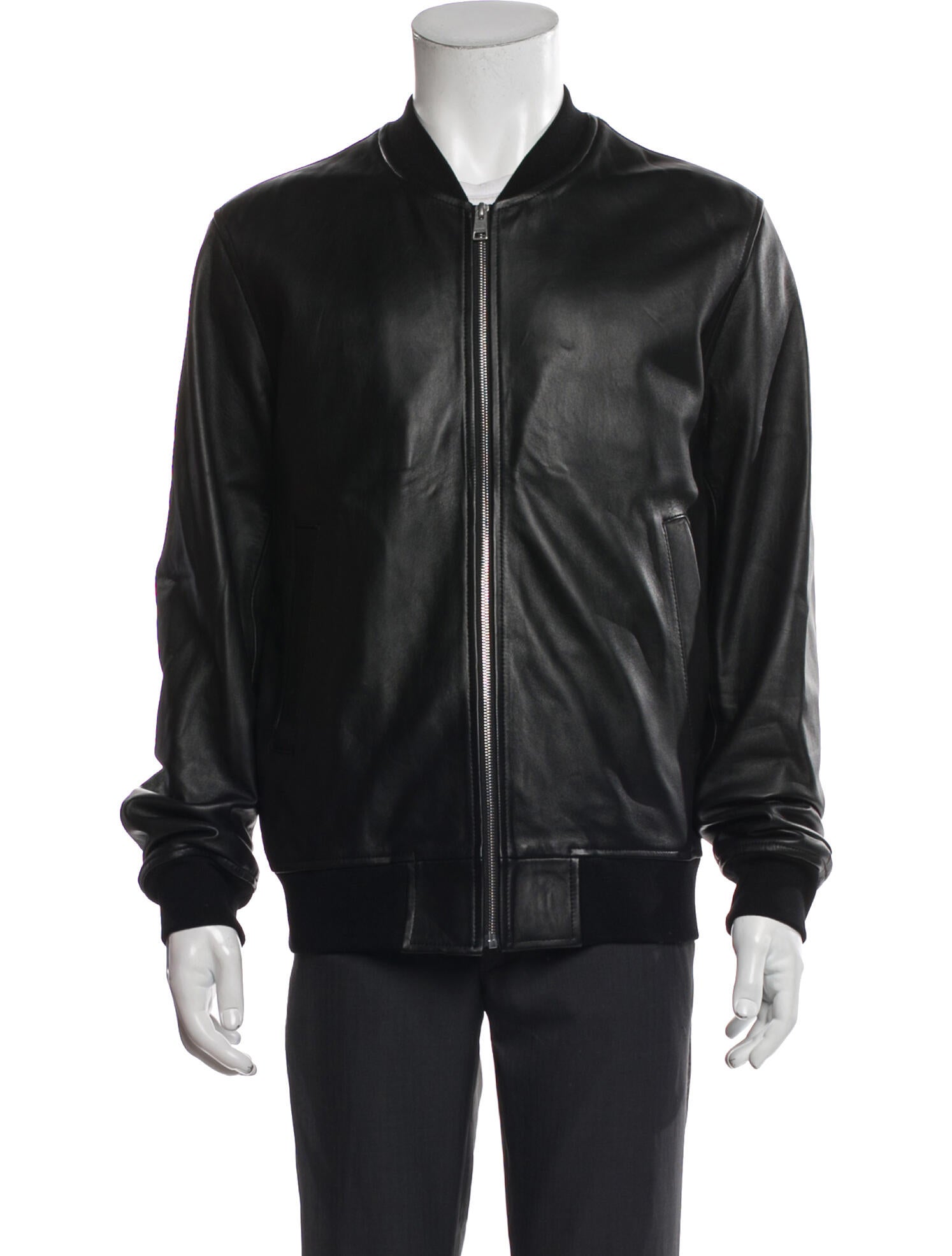 Sandro Lamb Leather Bomber Jacket