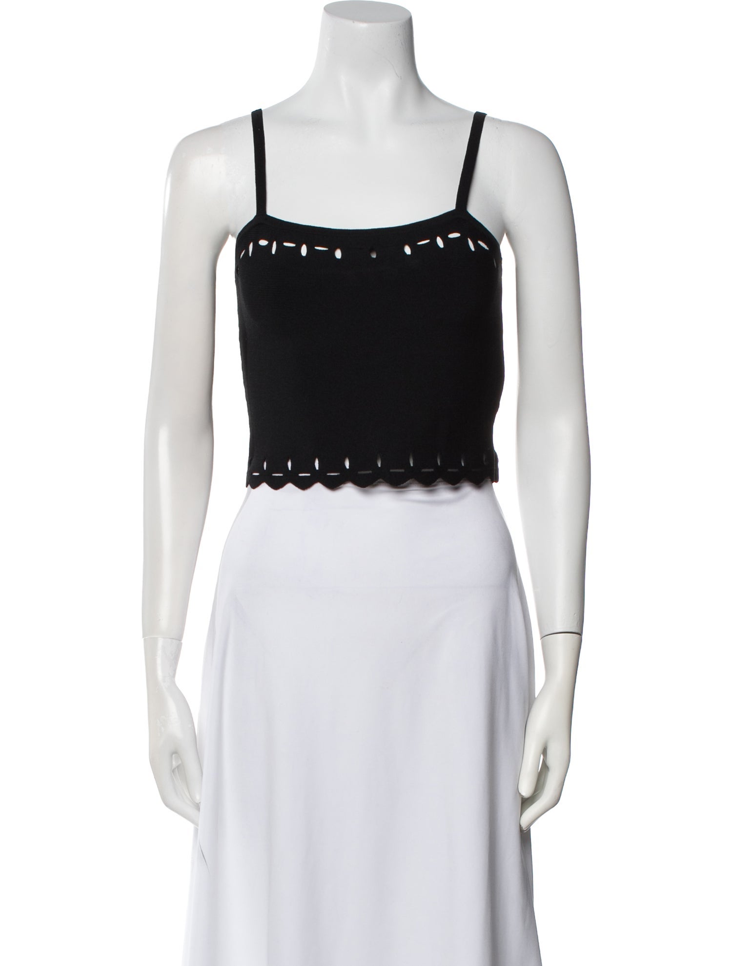 Sandro Square Neckline Sleeveless Crop Top