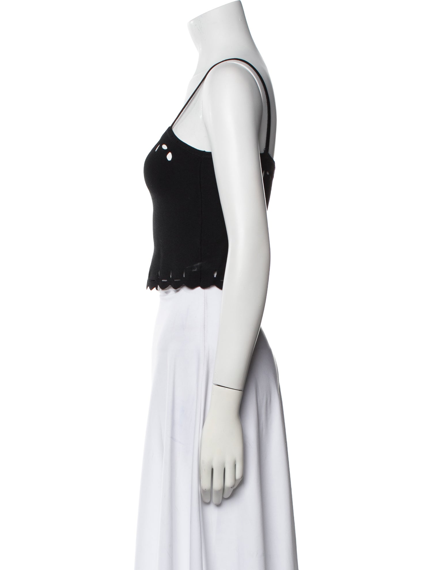 Sandro Square Neckline Sleeveless Crop Top