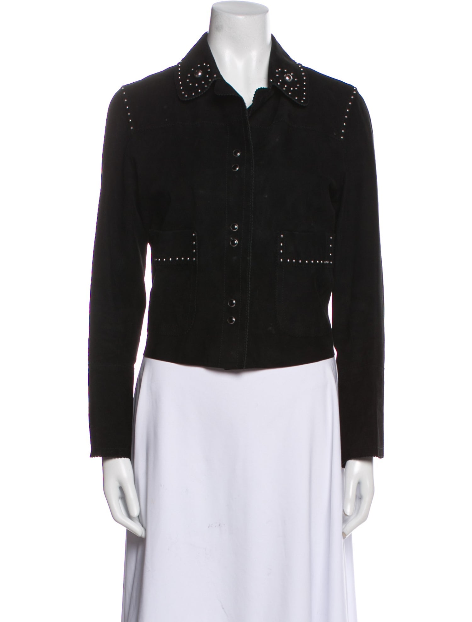 Sandro Goat Leather Printed Jacket