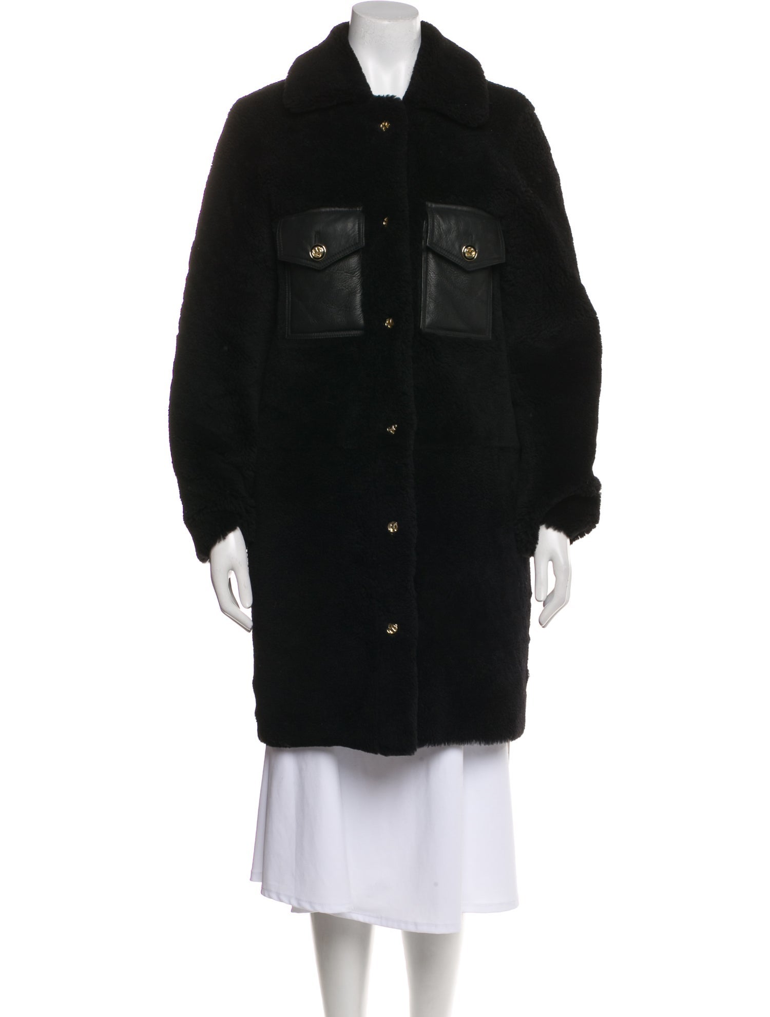 Sandro Shearling Fur Coat