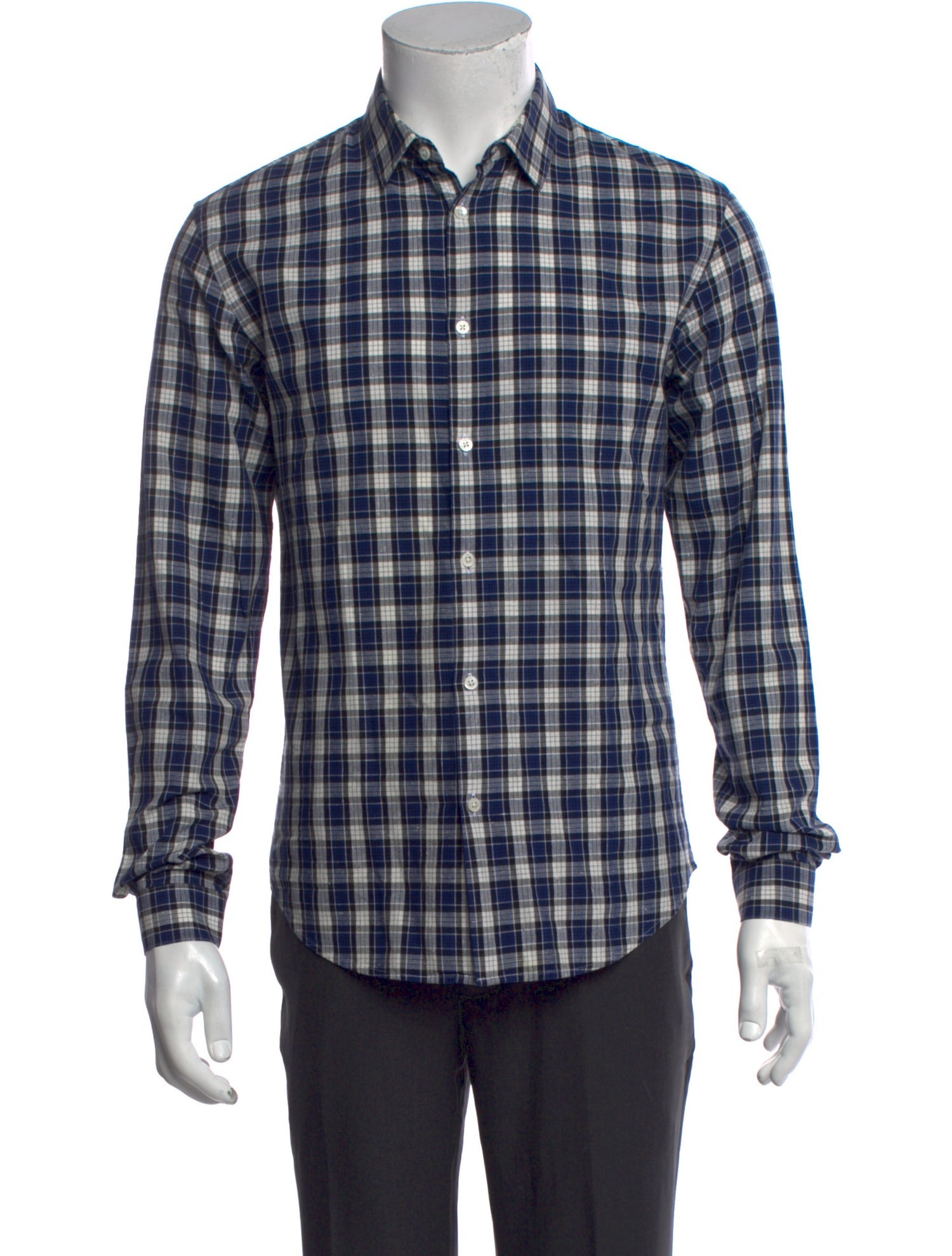 Sandro Plaid Print Long Sleeve Shirt
