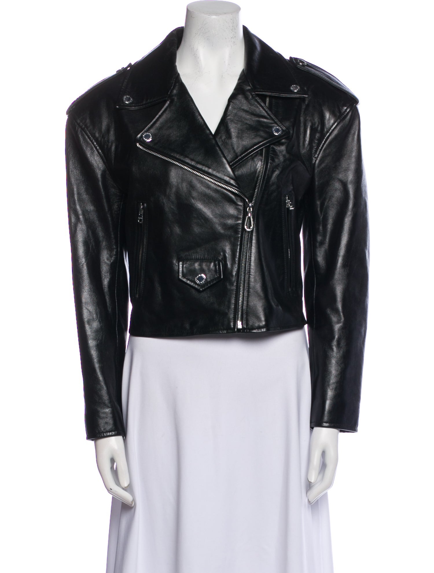 Sandro Lamb Leather Biker Jacket