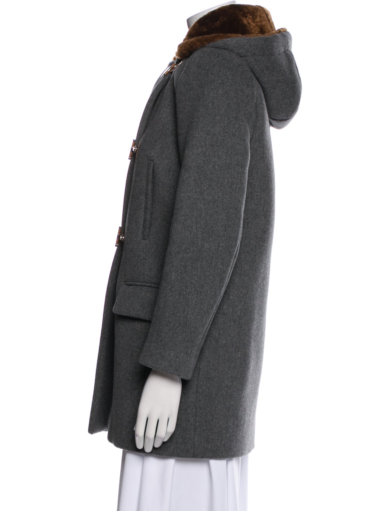 Sandro Virgin Wool Fur Coat