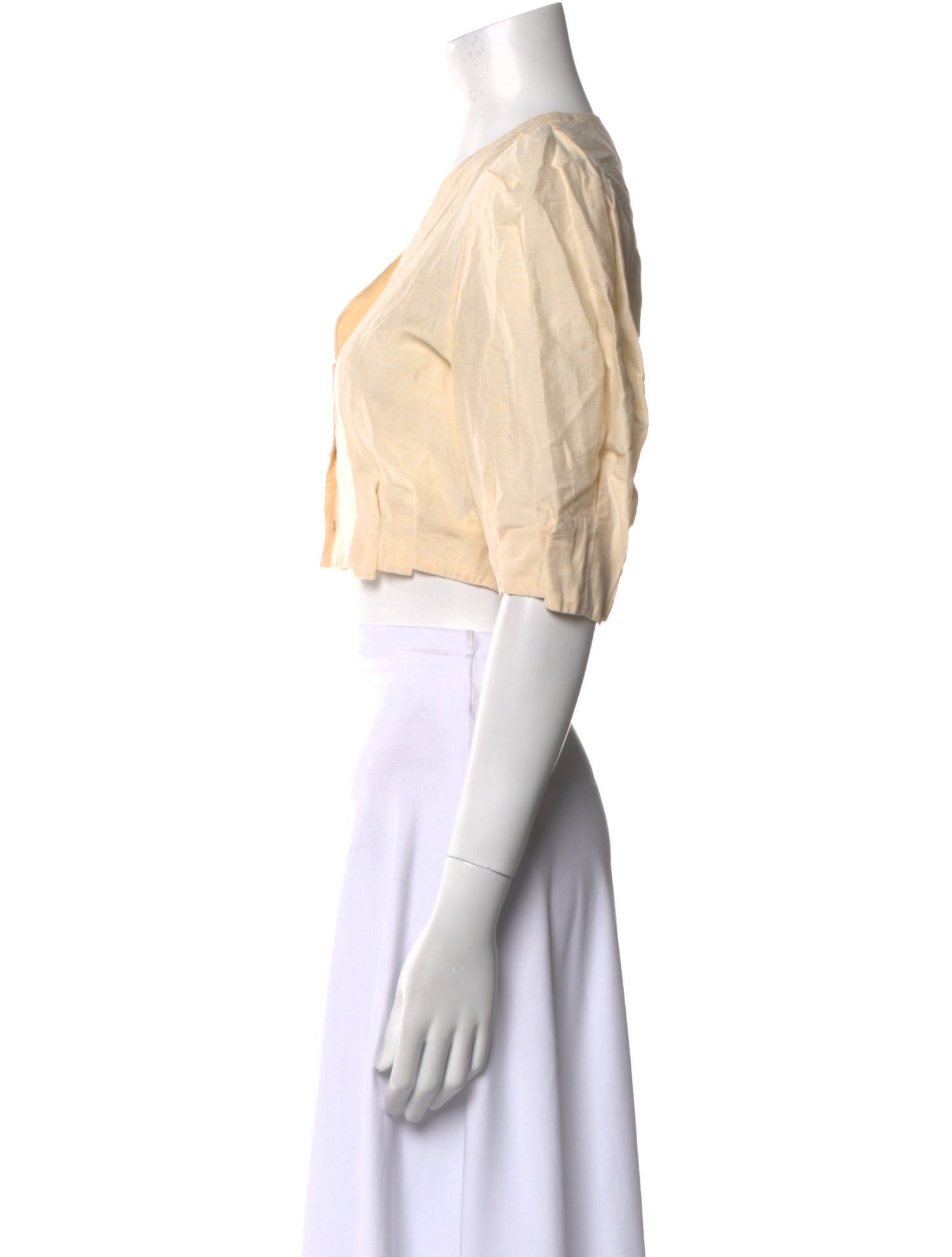 Sandro Linen V-Neck Crop Top