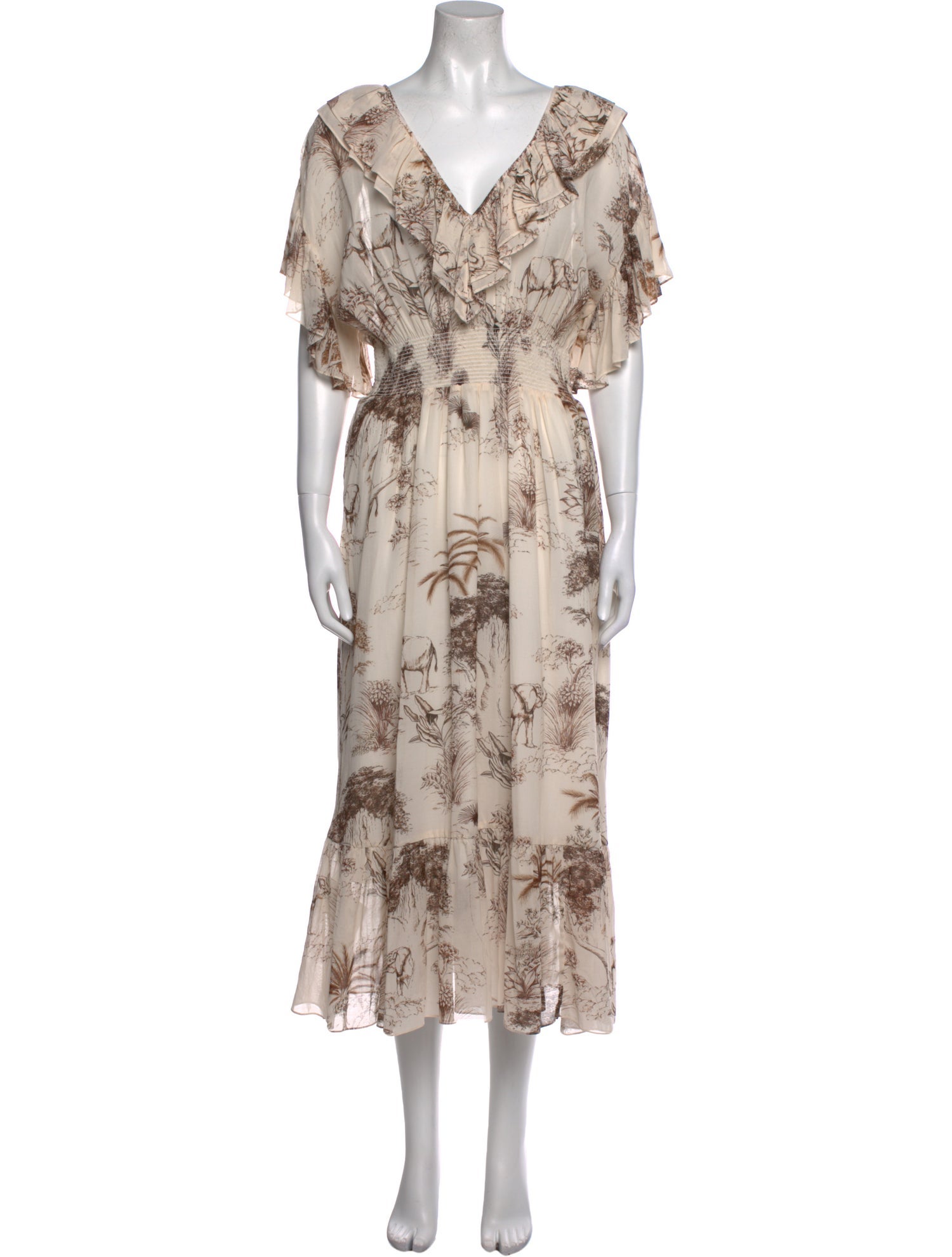 Sandro Floral Print Long Dress