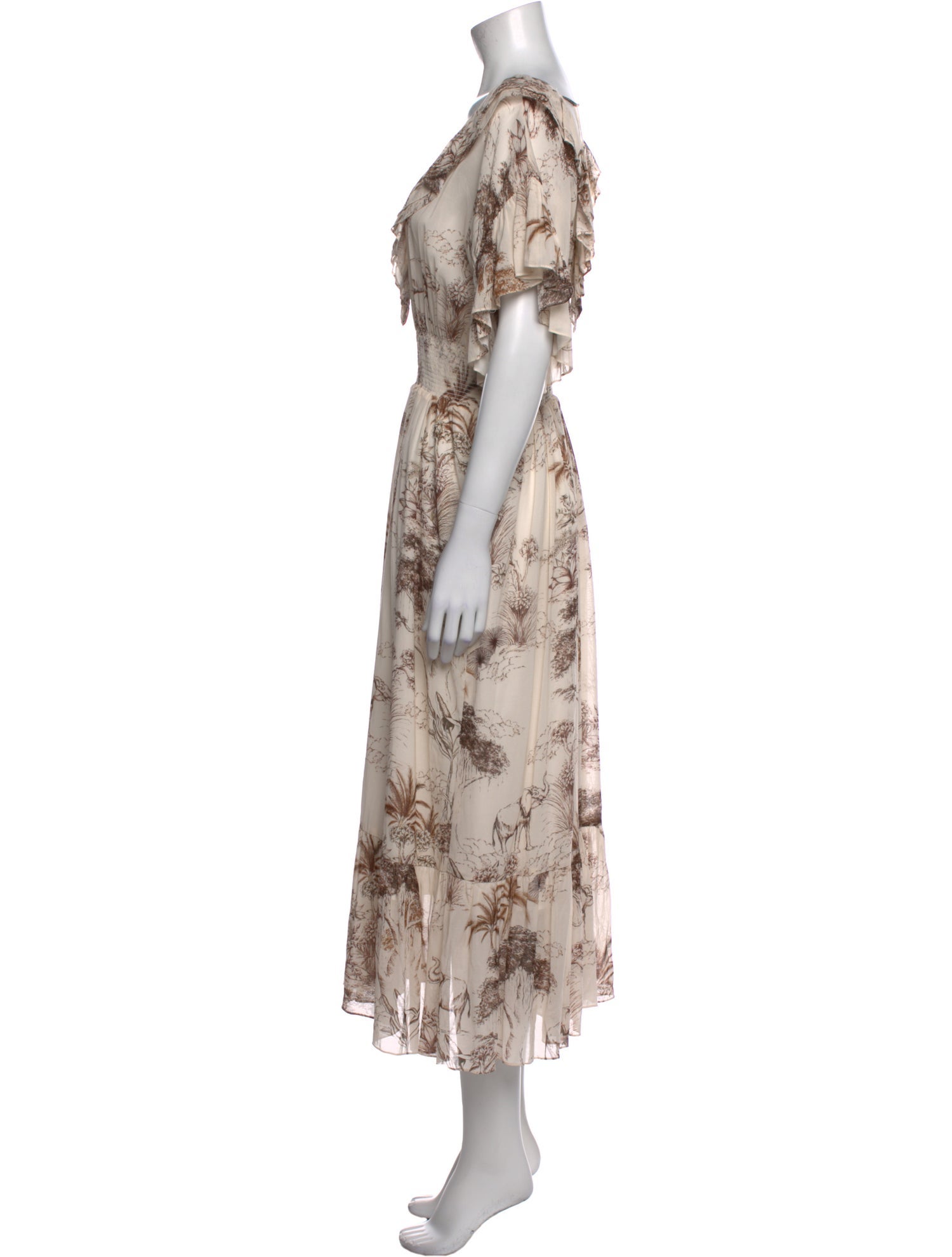 Sandro Floral Print Long Dress