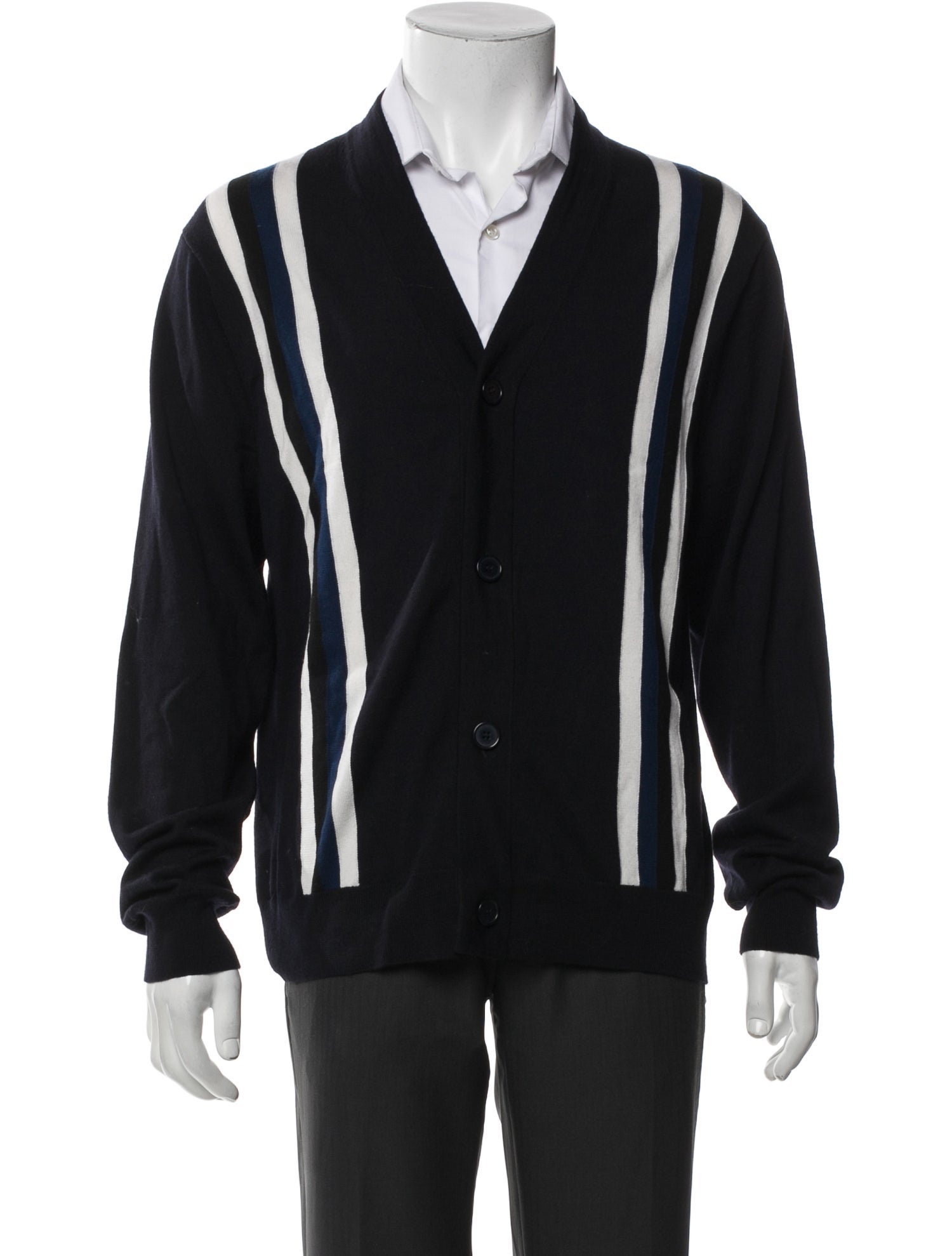 Sandro Striped V-Neck Cardigan
