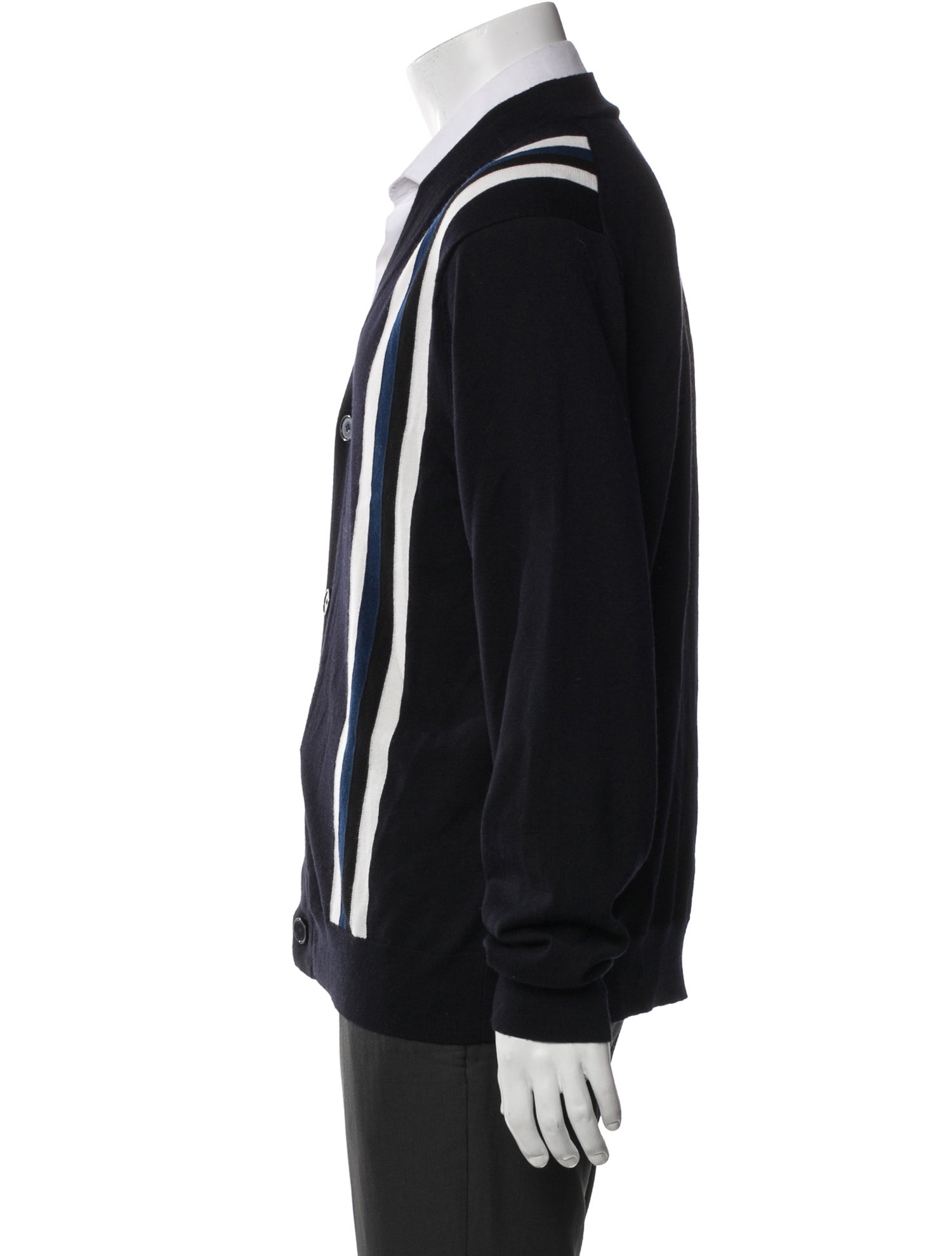 Sandro Striped V-Neck Cardigan