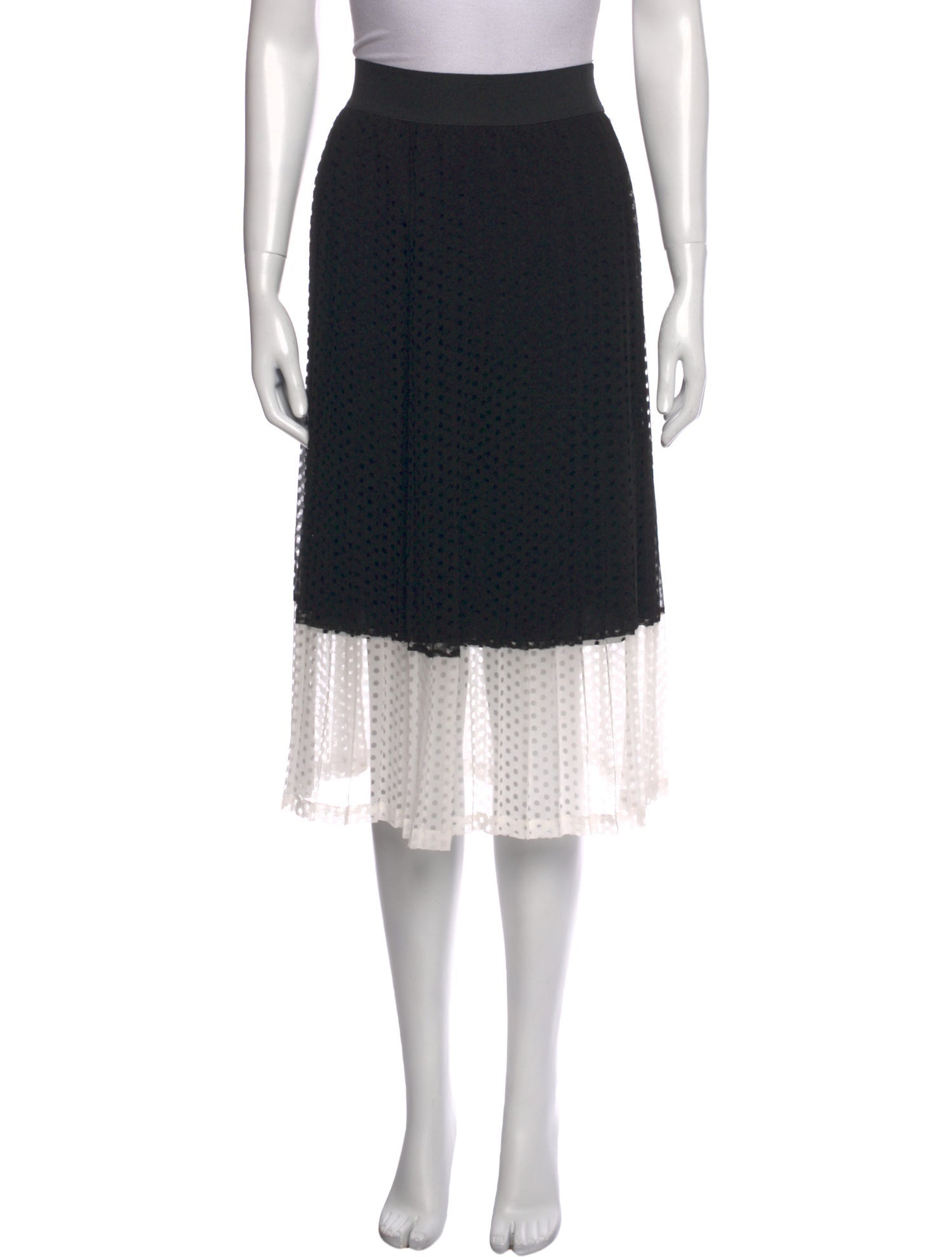 Sandro Lasercut Accents Knee-Length Skirt