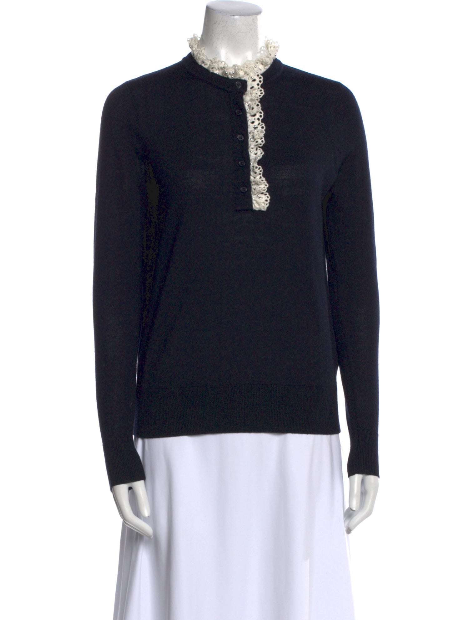 Stella McCartney Virgin Wool V-Neck Sweater - Grey Knitwear