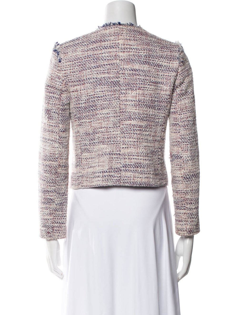Sandro Evening Jacket White Tweed Pattern Raw-Edg… - image 3