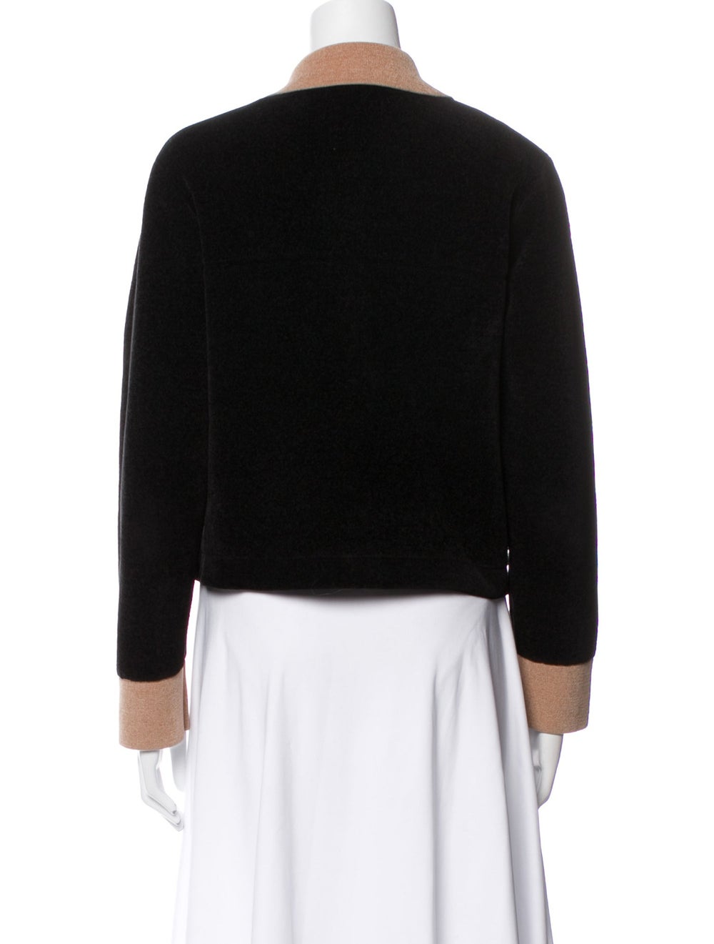 Sandro Jacket Black Pointed Collar Patch Pockets & - image 3