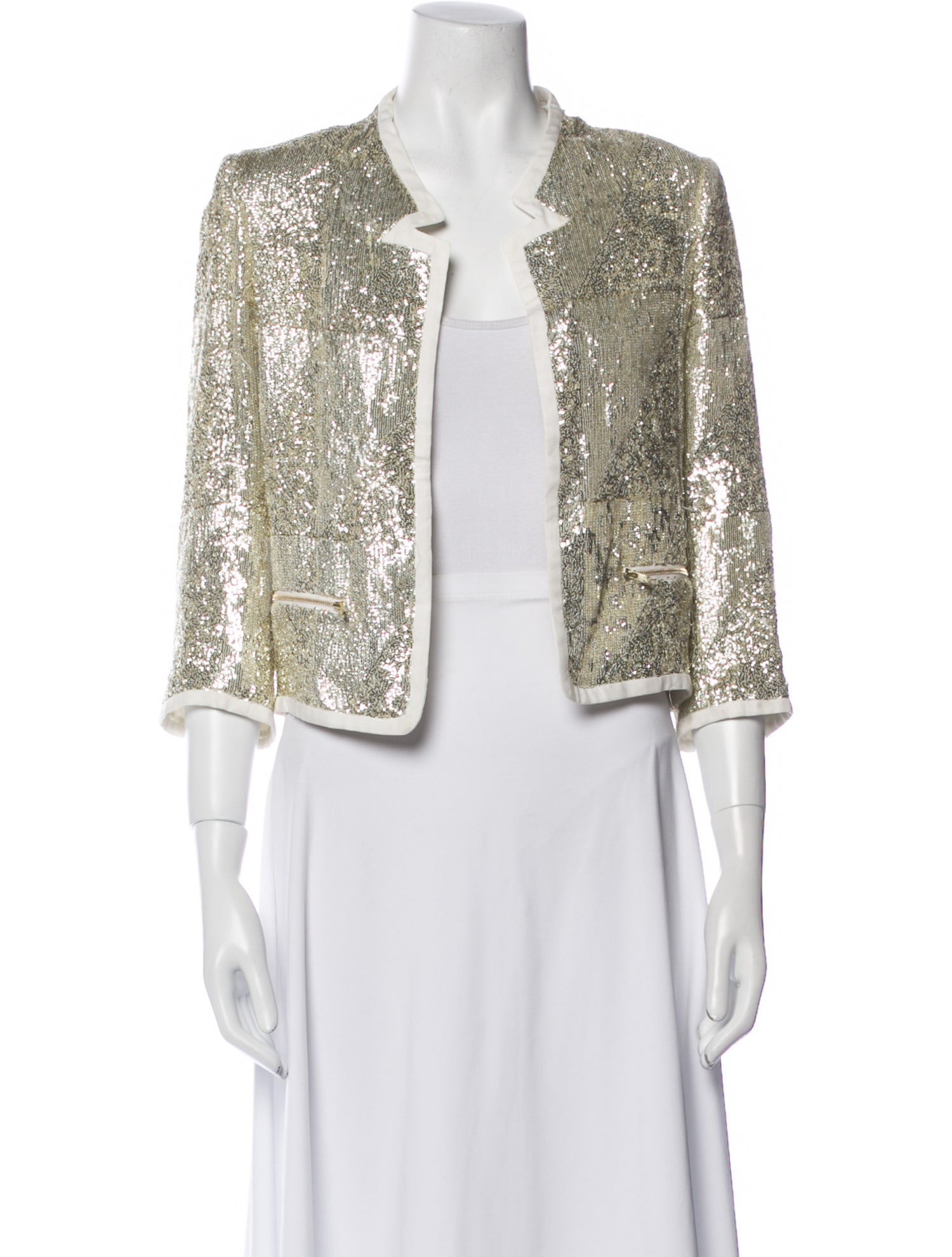 Sandro Sequin Tweed Pattern Evening Jacket