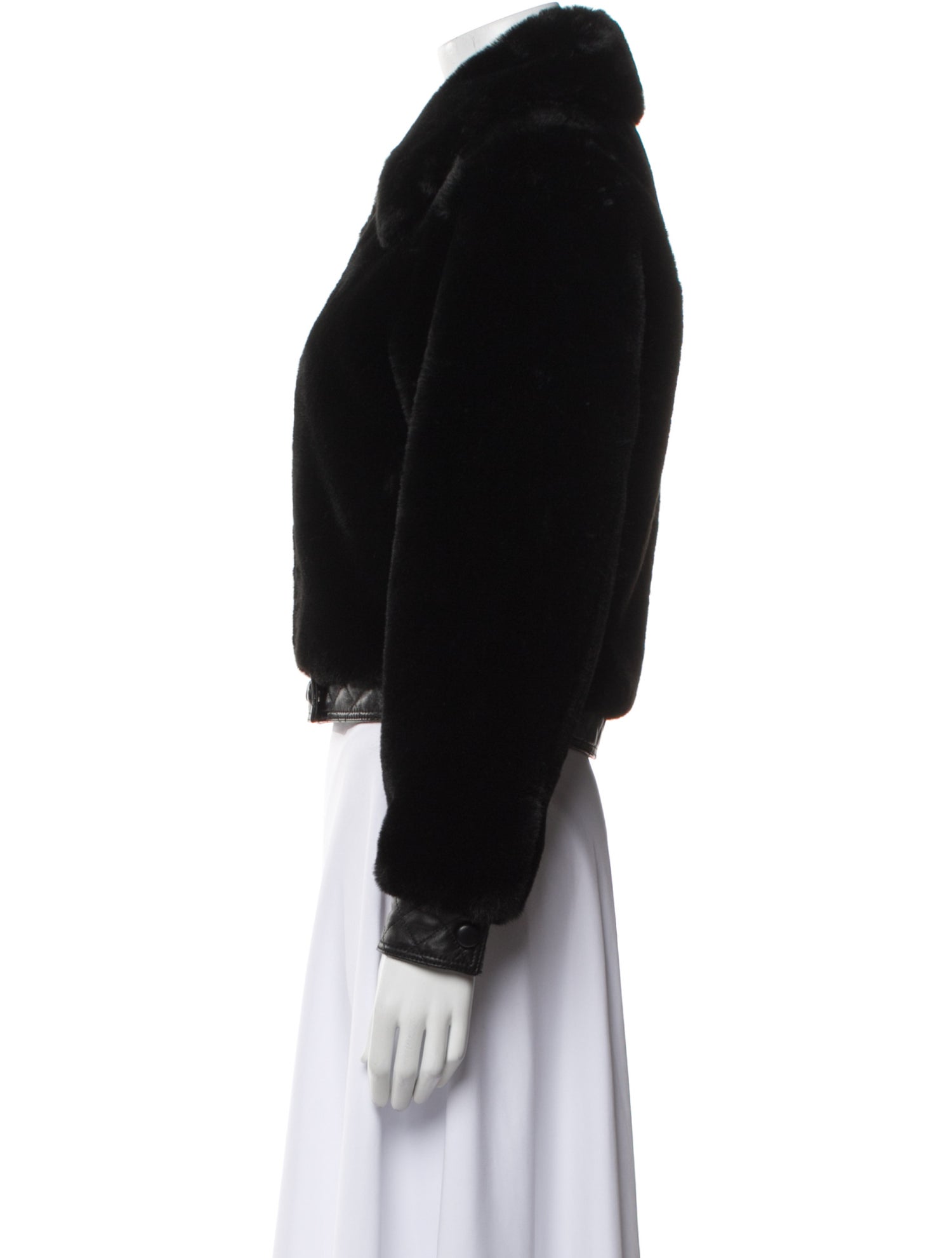 Sandro Lamb Leather Faux Fur Jacket