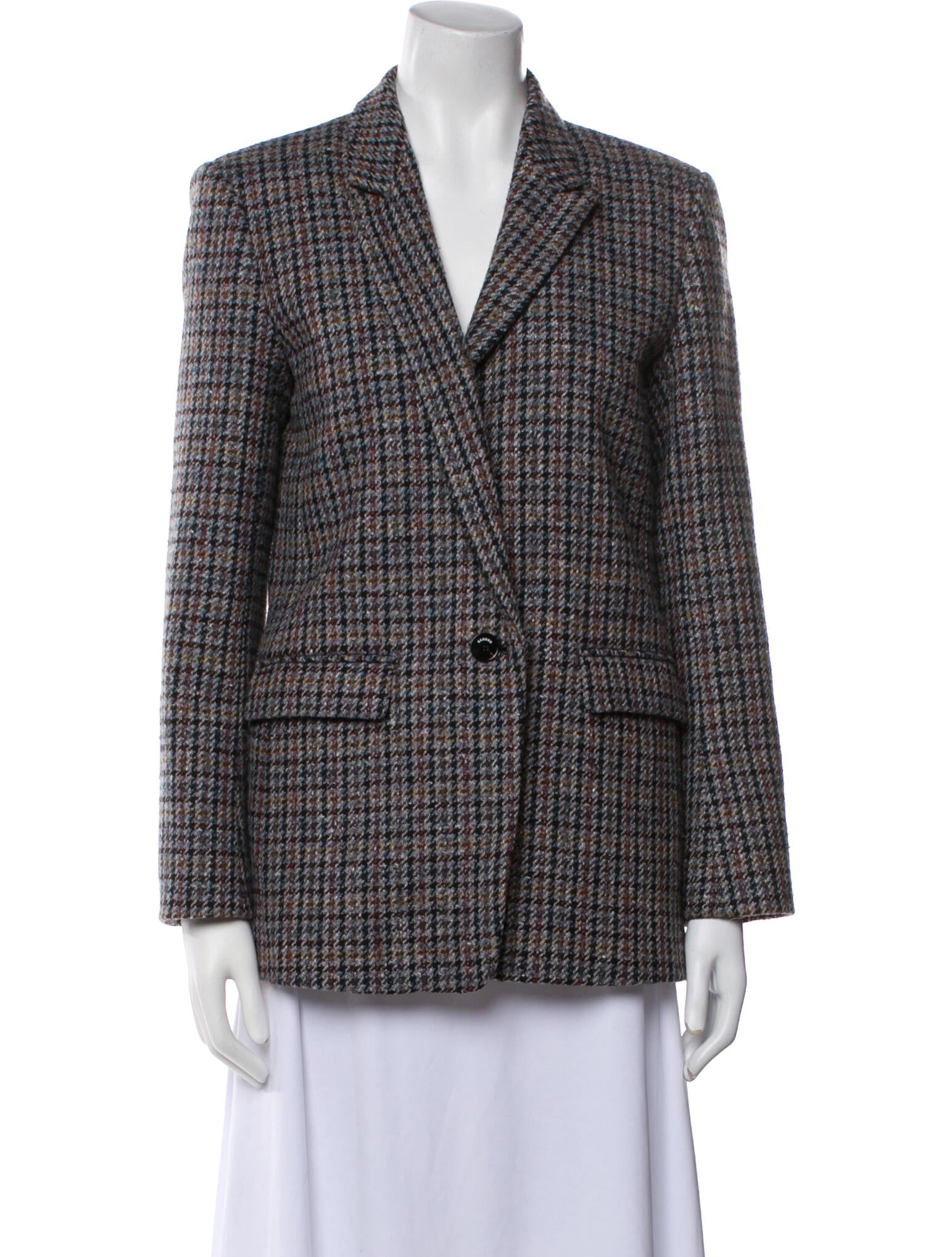 Sandro Plaid Print Blazer