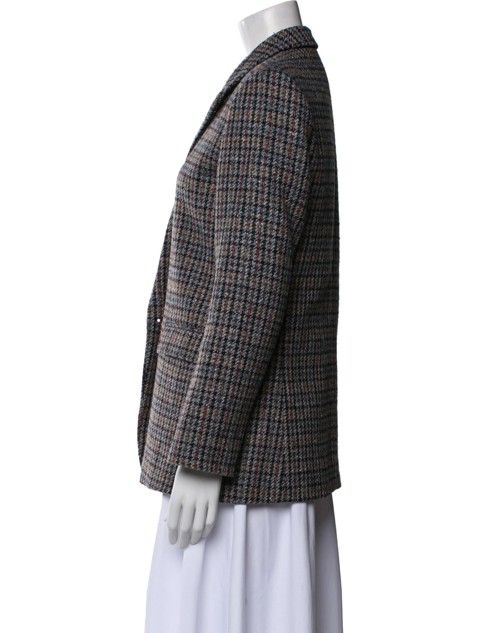 Sandro Plaid Print Blazer