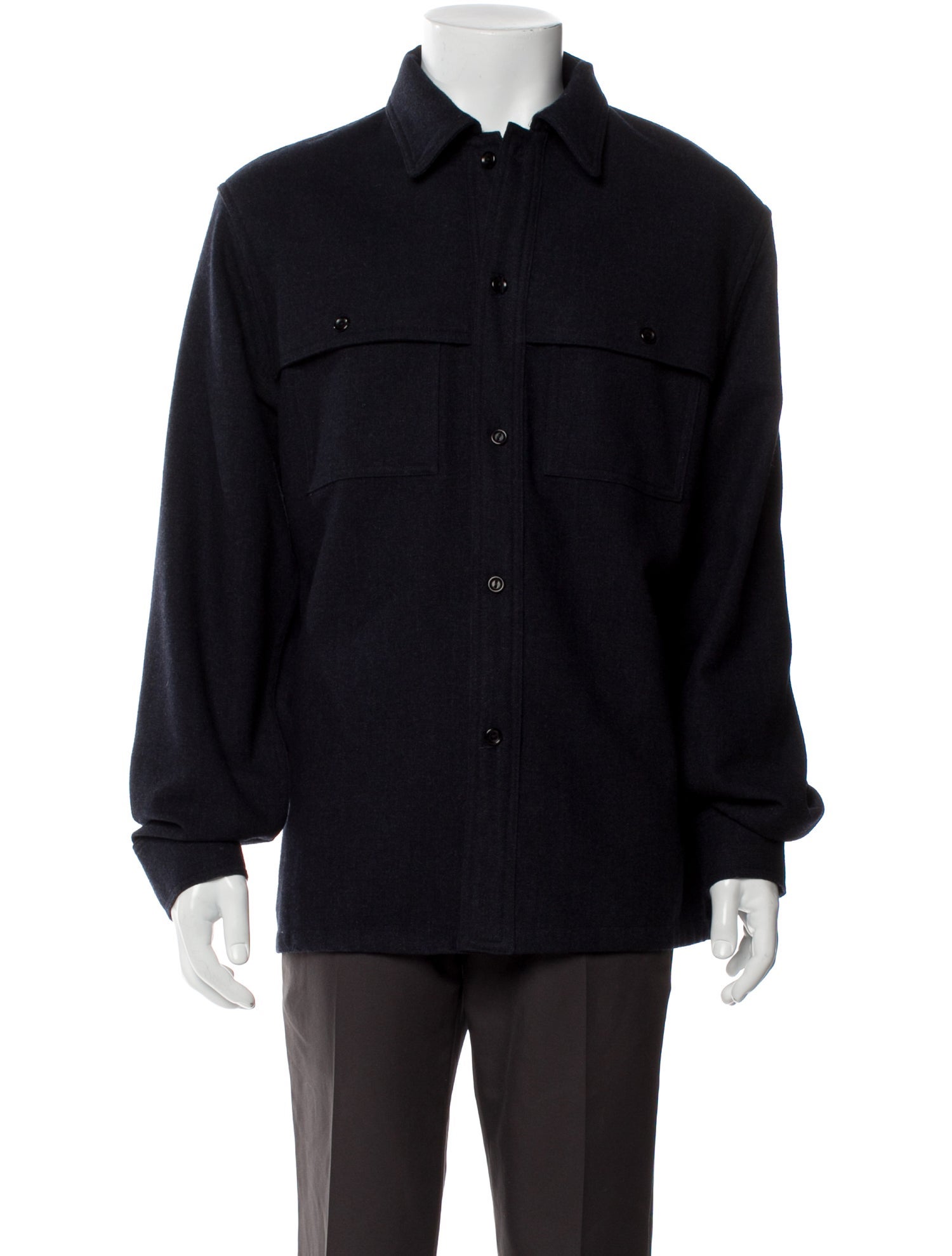 Sandro Virgin Wool Long Sleeve Shirt