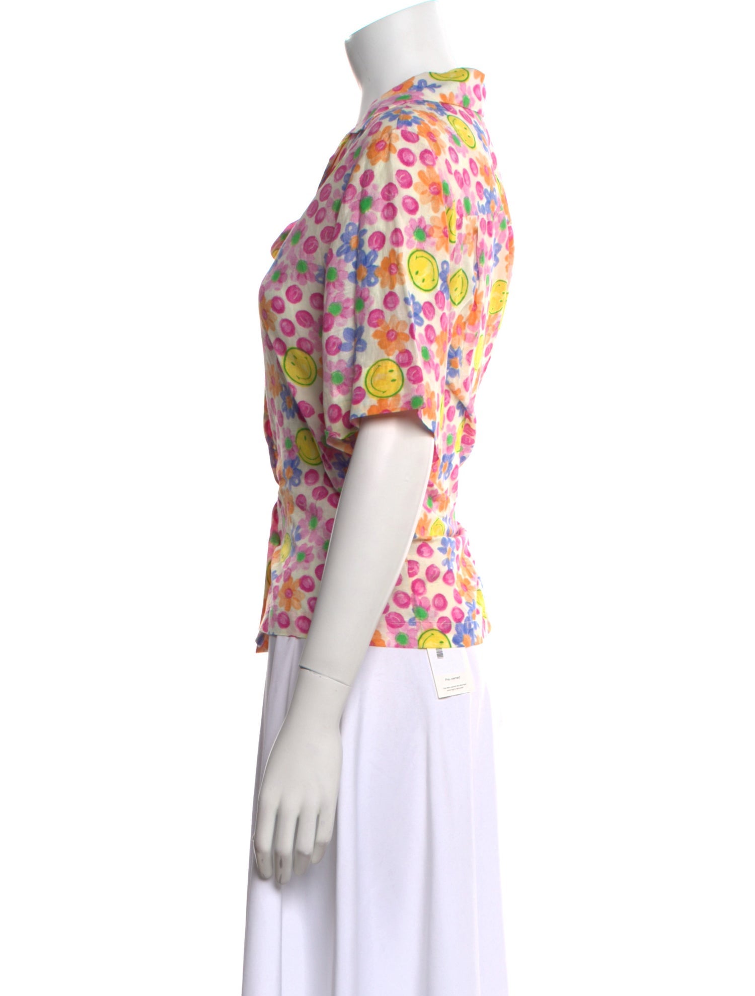 Sandro Linen Floral Print Button-Up Top