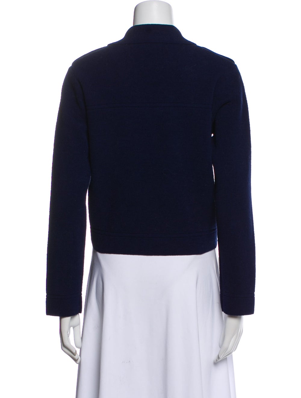 Sandro Blazer Blue Pointed Collar Patch Pockets & - image 3