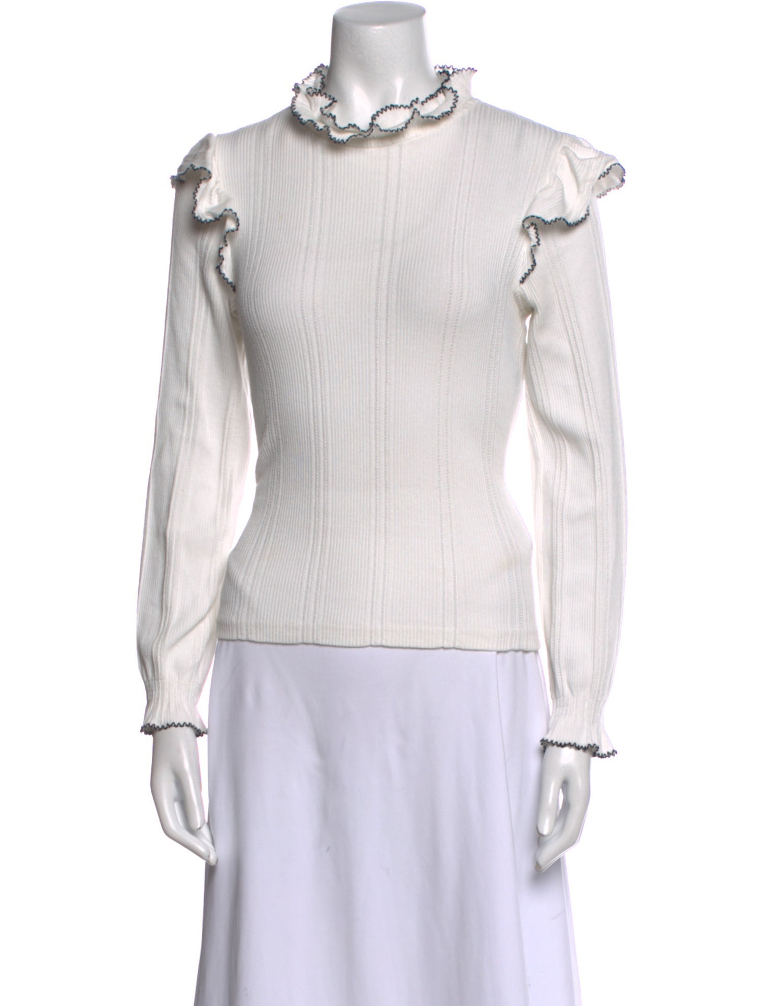 Sandro Mock Neck Long Sleeve Blouse