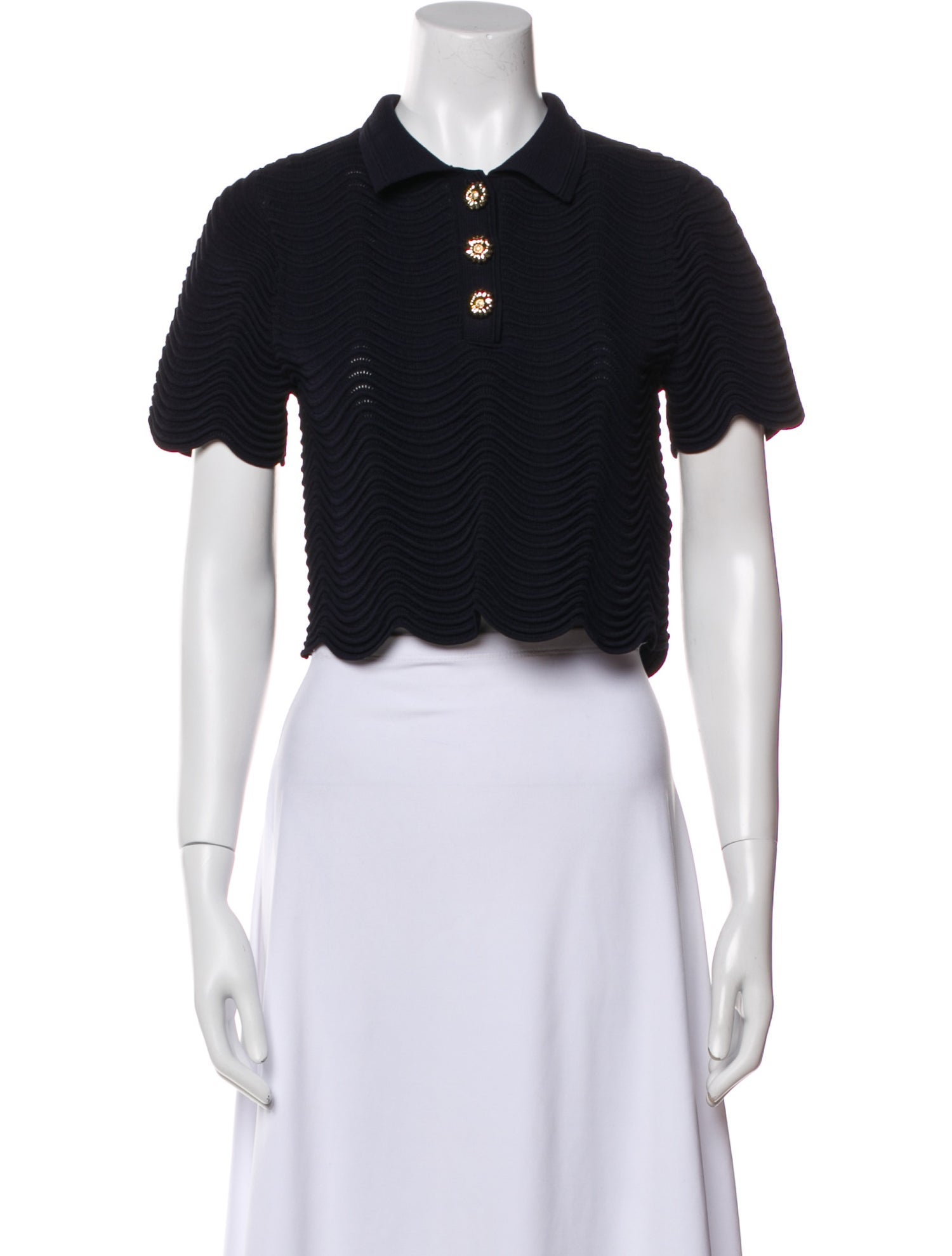 Sandro Short Sleeve Crop Top
