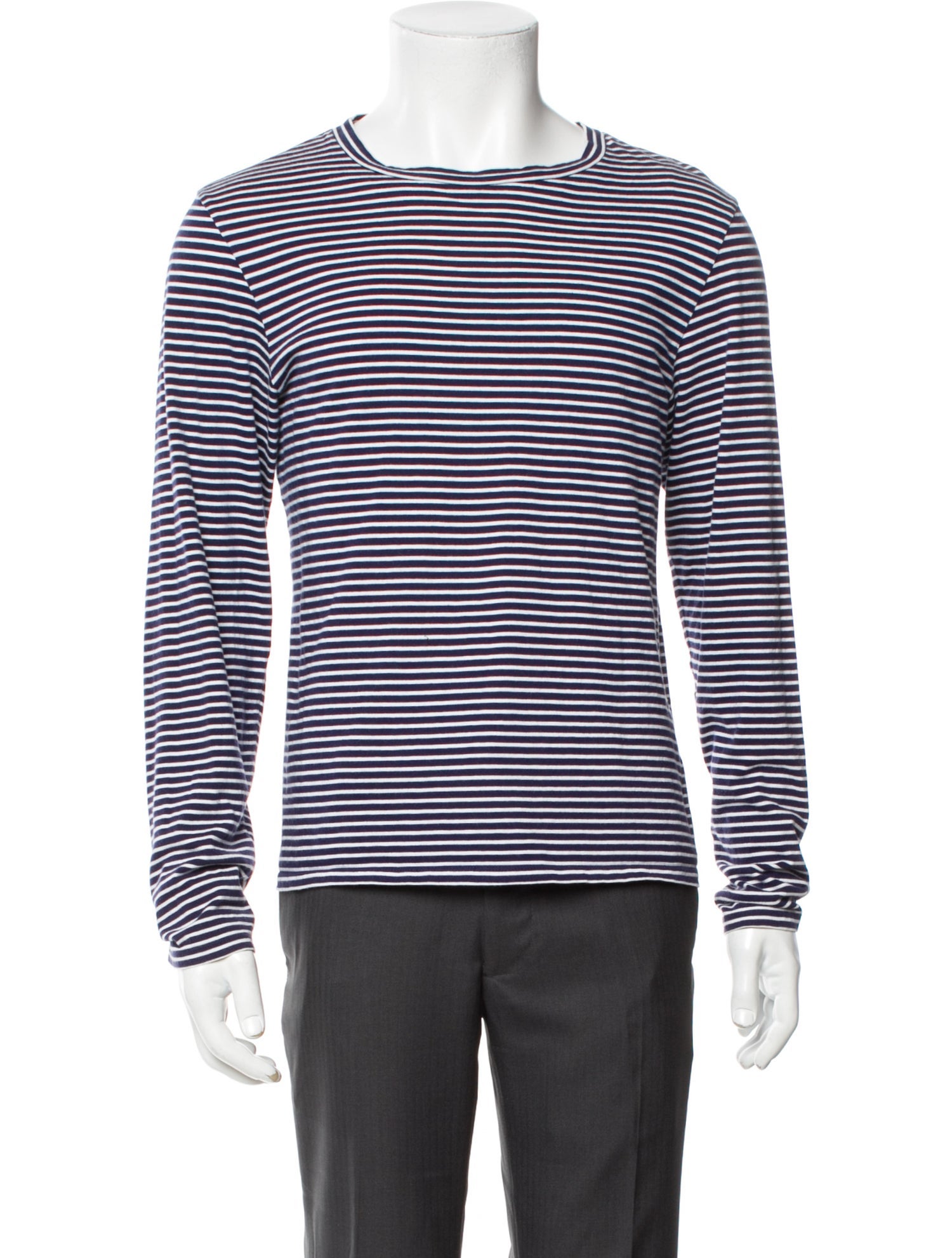 Sandro Striped Crew Neck Henley